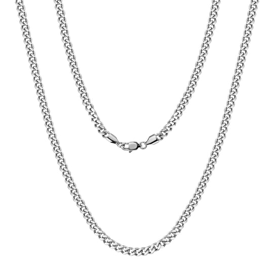 5mm Silver Hip Hop Cuban Chain Necklace